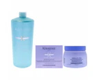 Kerastase Specifique Bain Vital Dermo-Calm Shampoo and Blonde Absolu Ultra Violet Masque Kit by Kerastase for Unisex - 2 Pc Kit 34oz Shampoo, 16.9oz Mas...