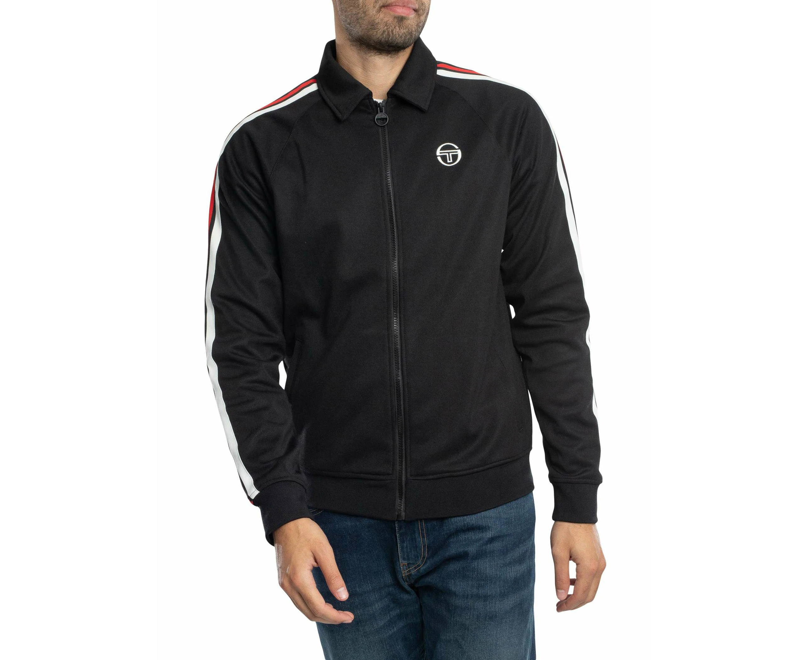 Sergio Tacchini Men's Renshaw Tape Track Jacket - Black