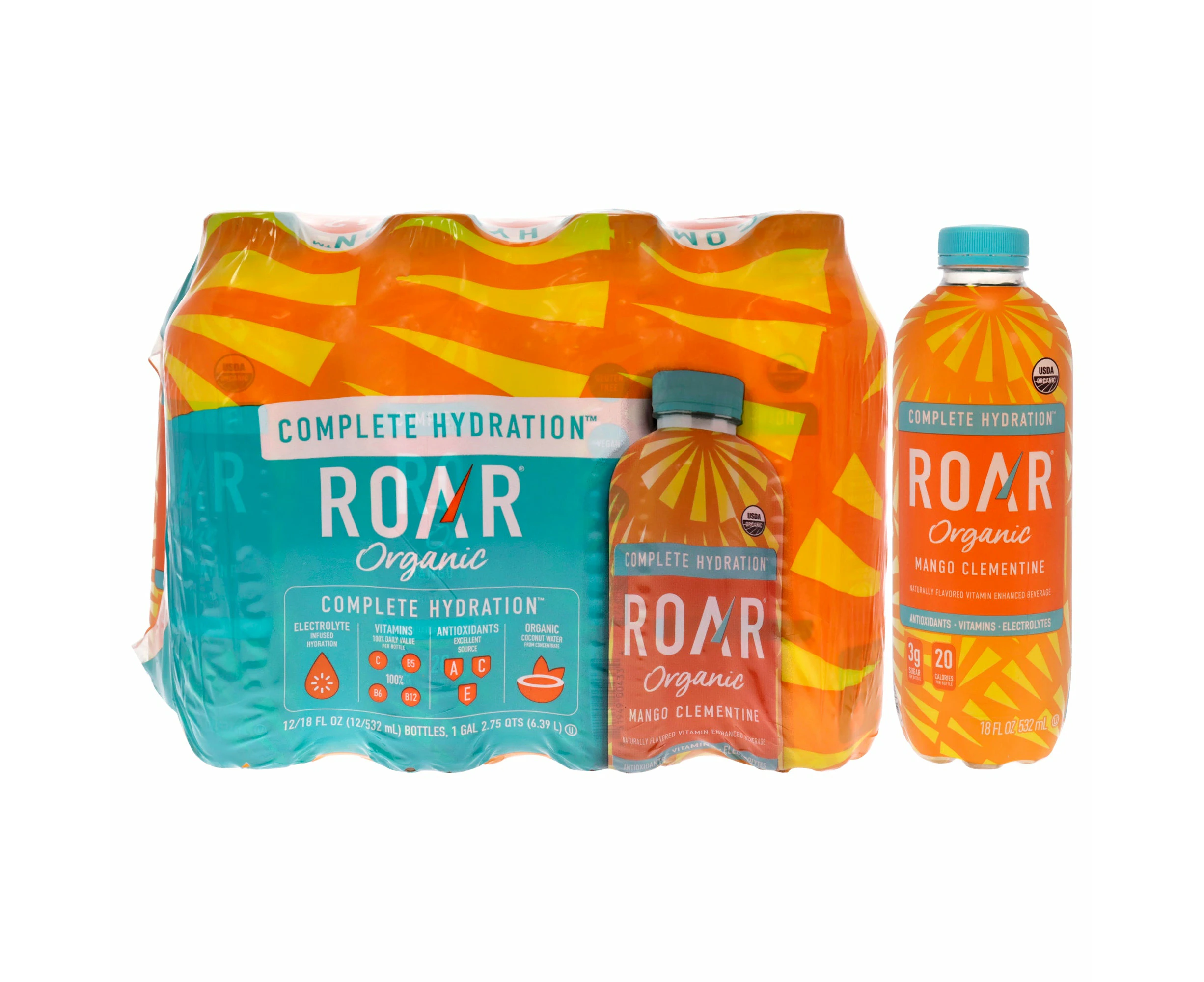 Complete Hydration Organic - Mango Clementine by Roar for Unisex - 12 x 18 oz Electrolytes