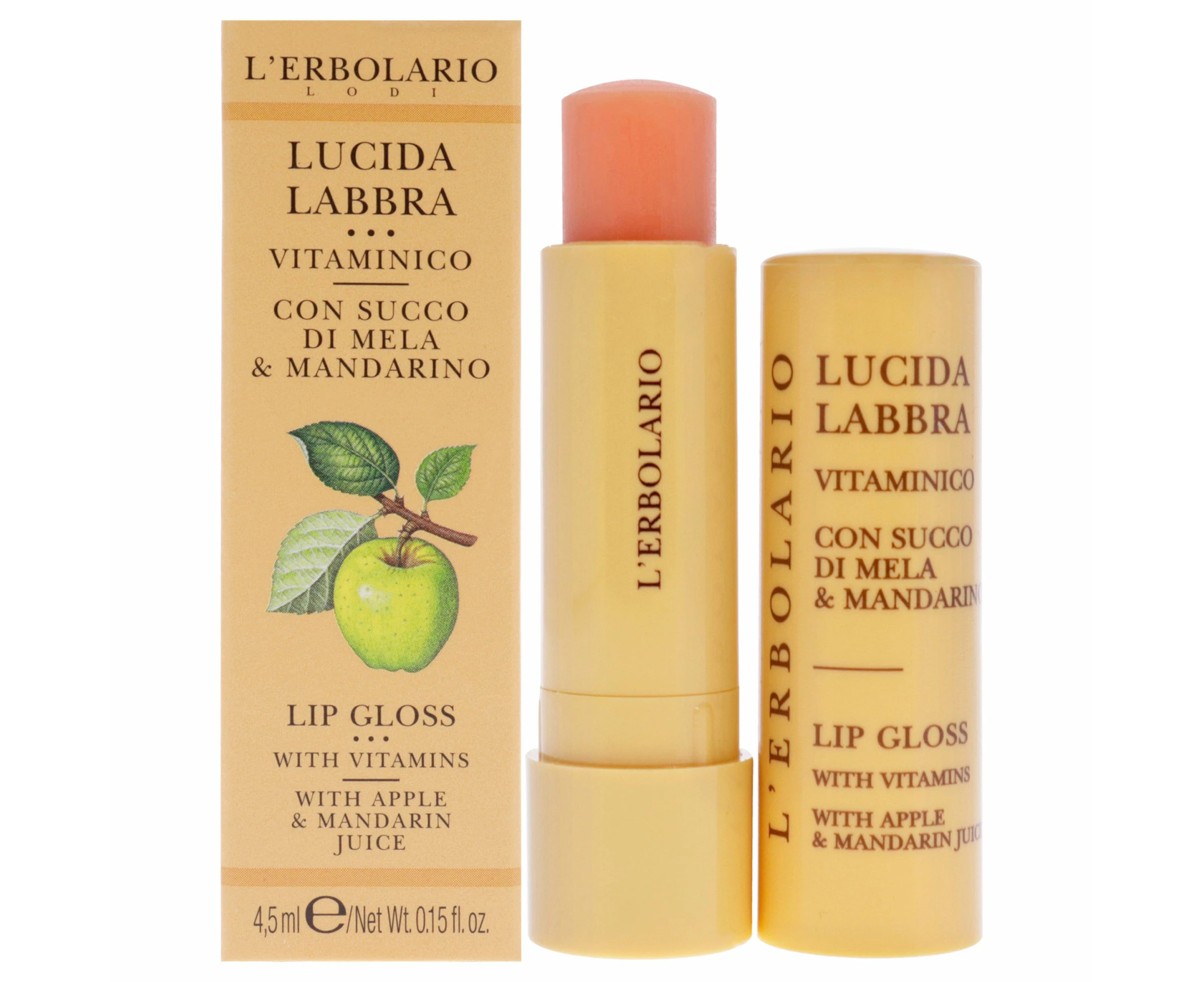 Lip Gloss - Apple and Mandarin Juice by LErbolario for Unisex - 0.15 oz Lip Balm