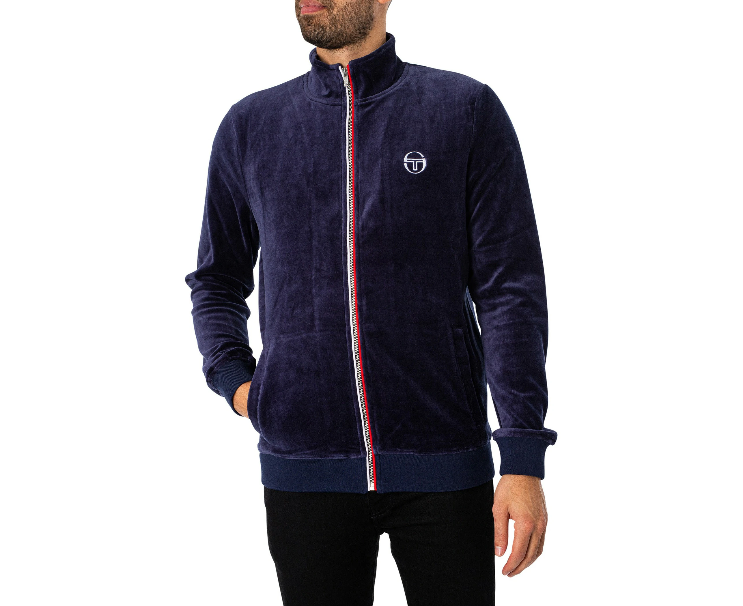 Sergio Tacchini Men's Eddie Velour Track Jacket - Blue