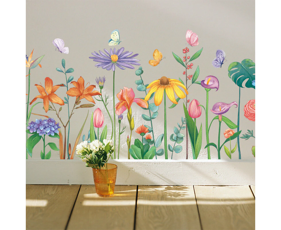 Diy Green Leaves Wall Stickers Flower For Bedroom Kitchen Kids Room Decorations