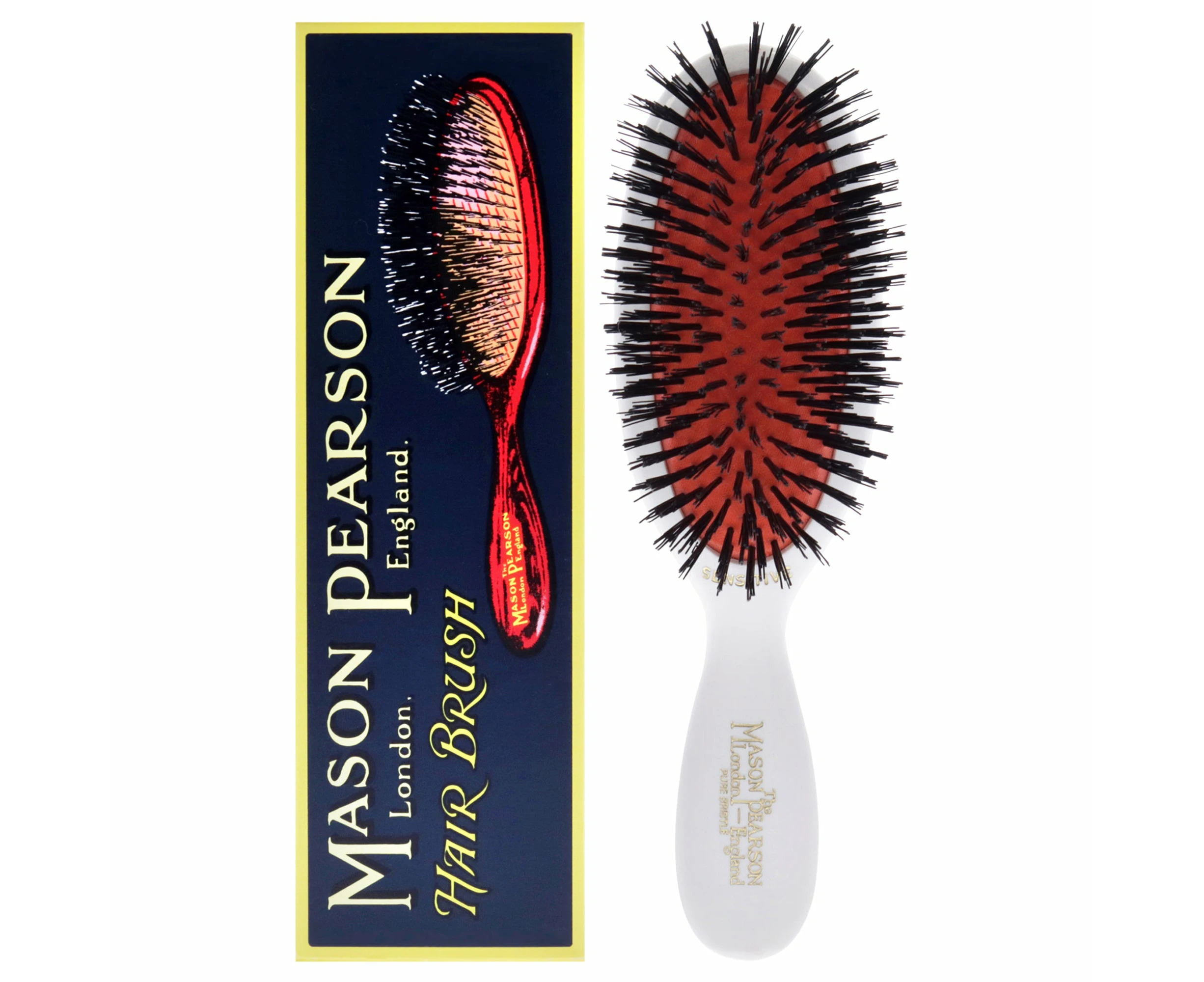 Pocket Sensitive Pure Bristle Brush - SB4 Ivory White by Mason Pearson for Unisex - 1 Pc Hair Brush