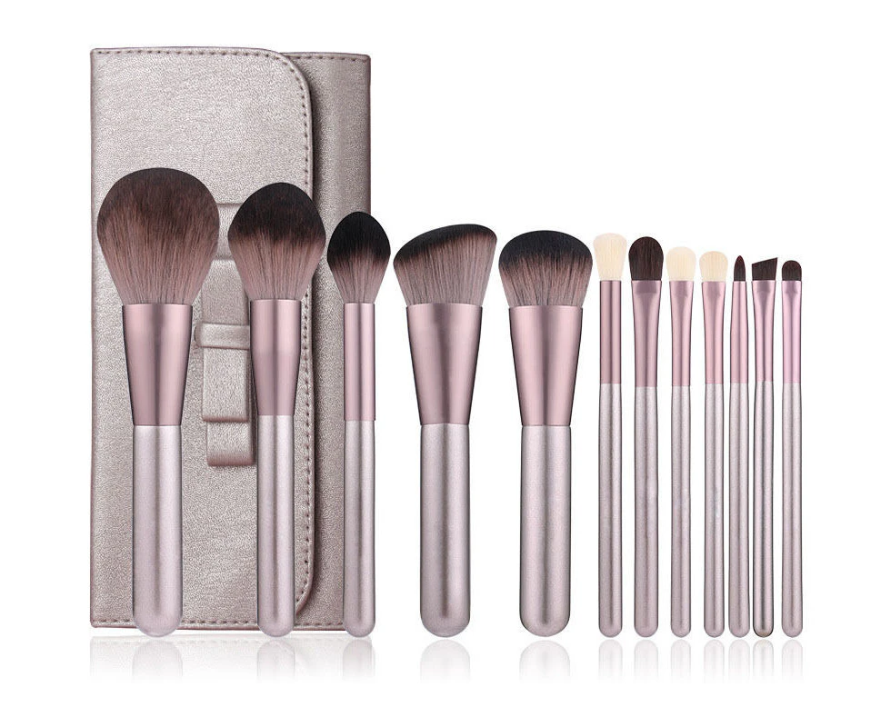 Set of 12 Professional Makeup Brushes for Face and Eyes Set of makeup brushes, Brushes to Apply Powder, Foundation, Blush on face and eyes