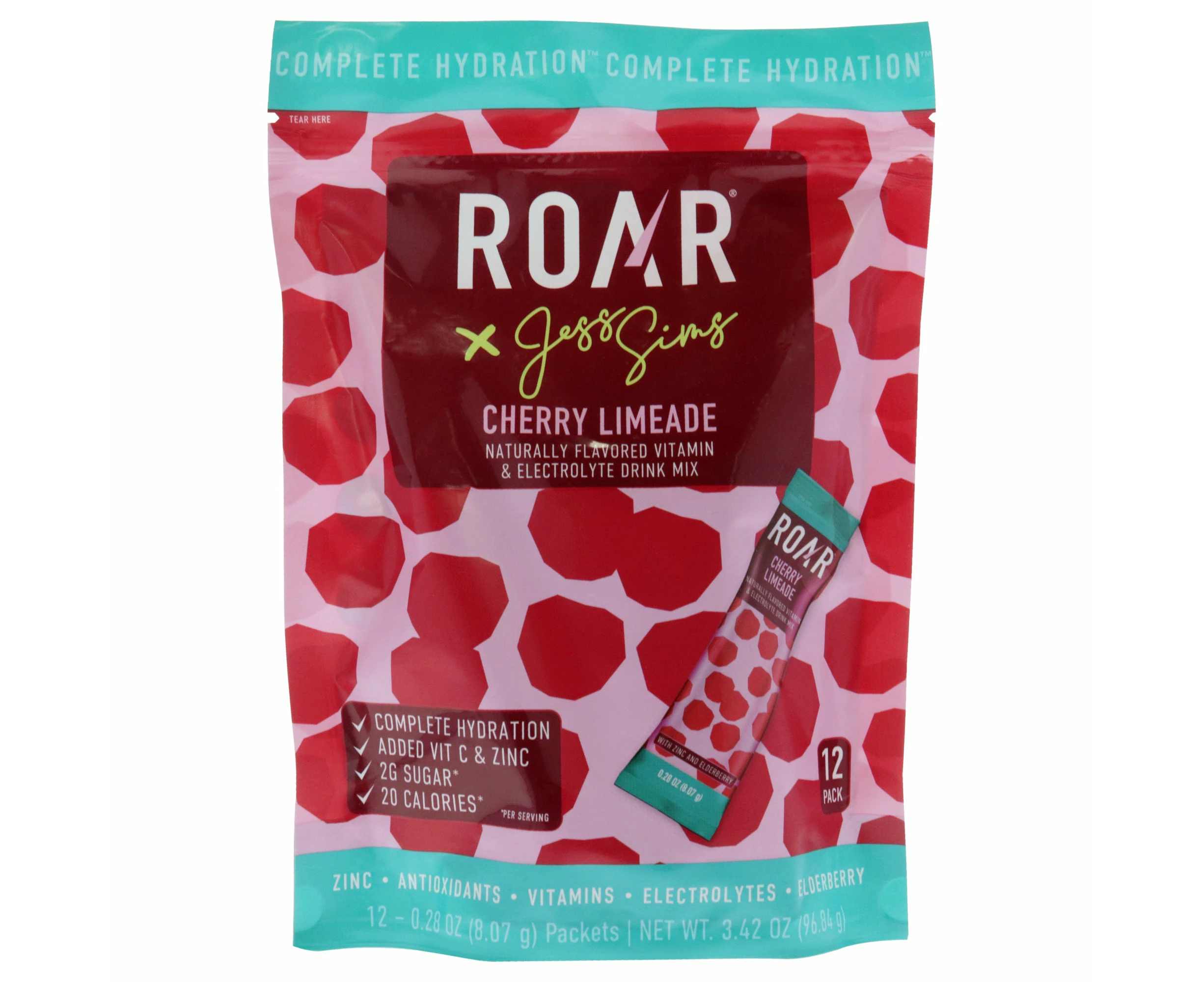 Naturally Flavored Vitamin and Electroly Drink Mix - Cherry Limeade by Roar for Unisex - 12 X 0.28 oz Electrolytes