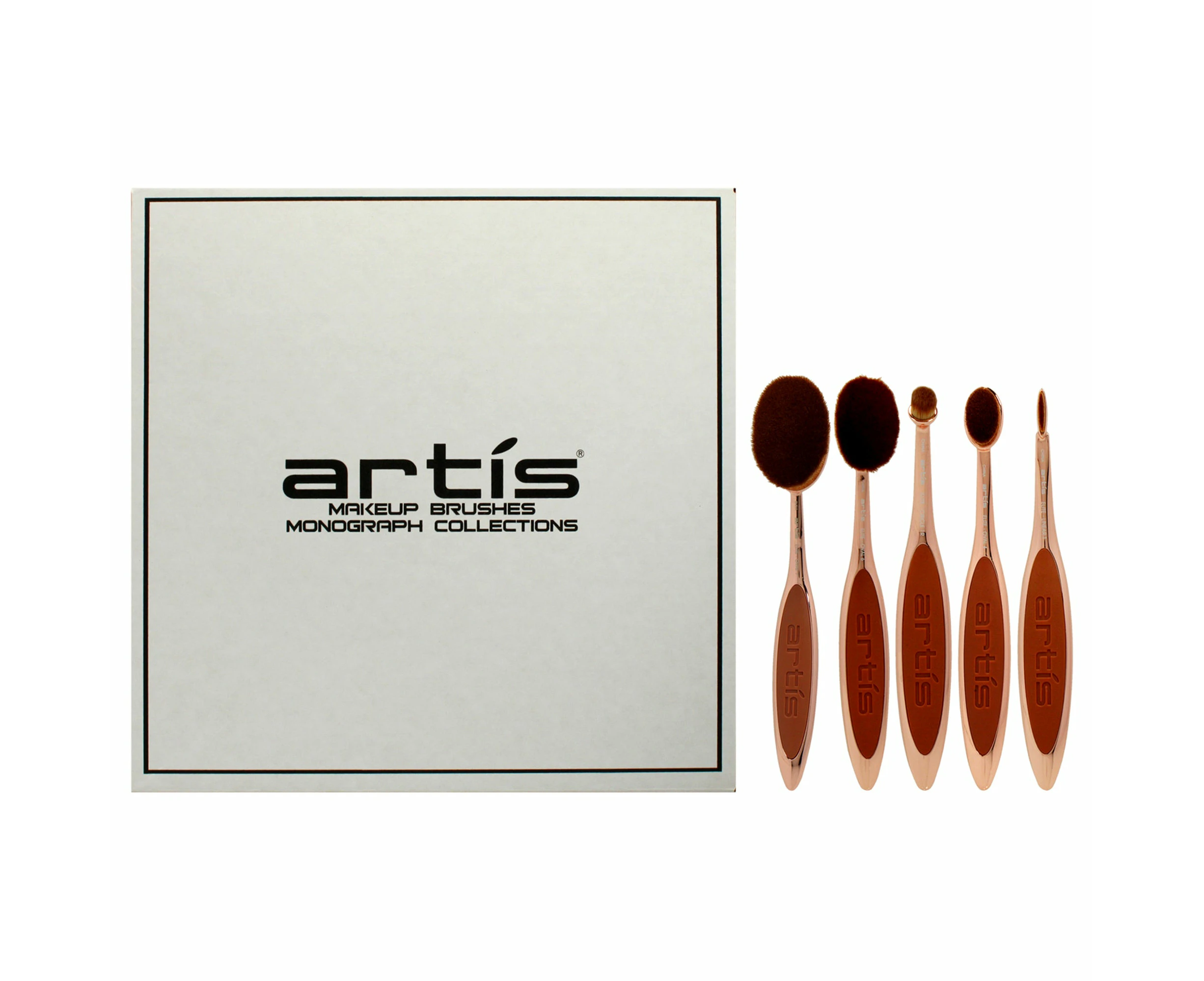 Elite 5 Brush Set - Rose Gold by Artis for Women - 5 Pc Elite Collection Oval Brush 7 - Rose Gold, Elite Collection Oval Brush 6 - Rose Gold, Elite Coll...