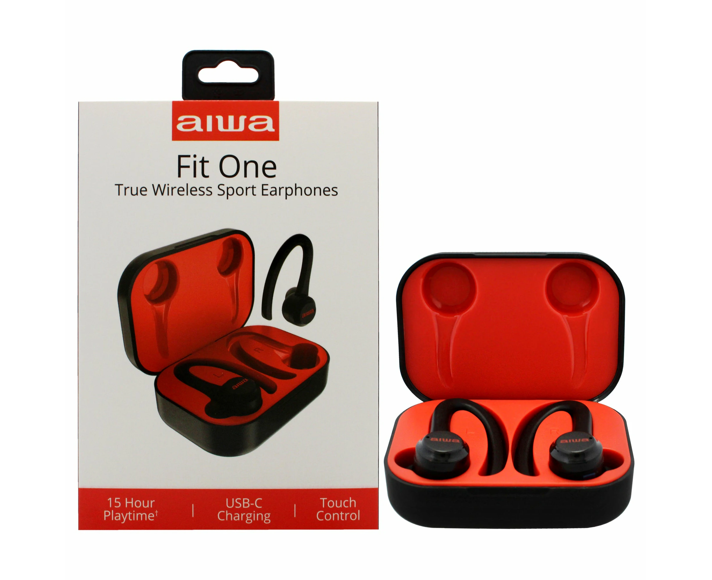 Aiwa Audio Fit One True Wireless Sport Earphones - Black by Aiwa for Unisex - 1 Pc Earphones