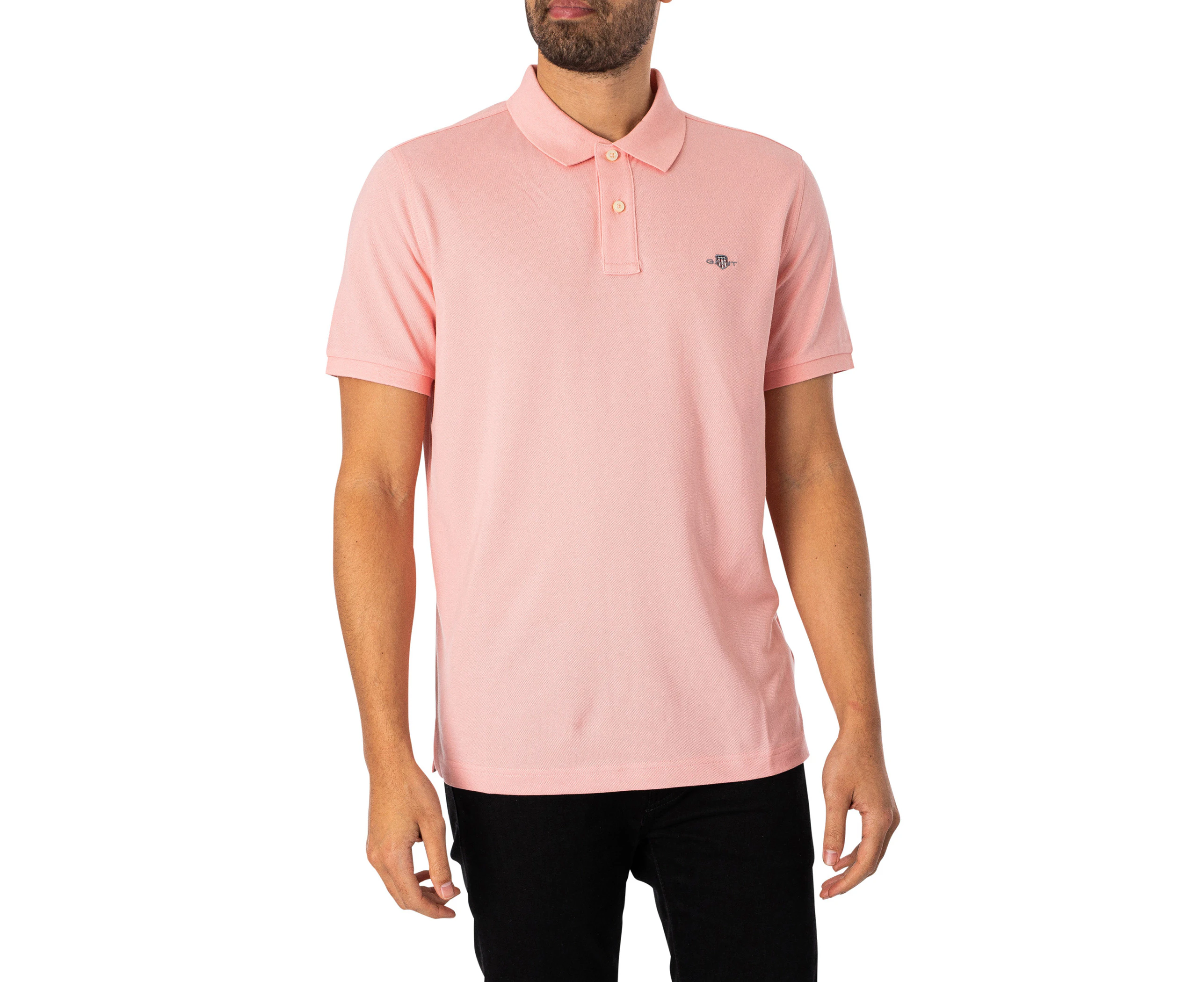 GANT Men's Regular Shield Pique Polo Shirt - Pink