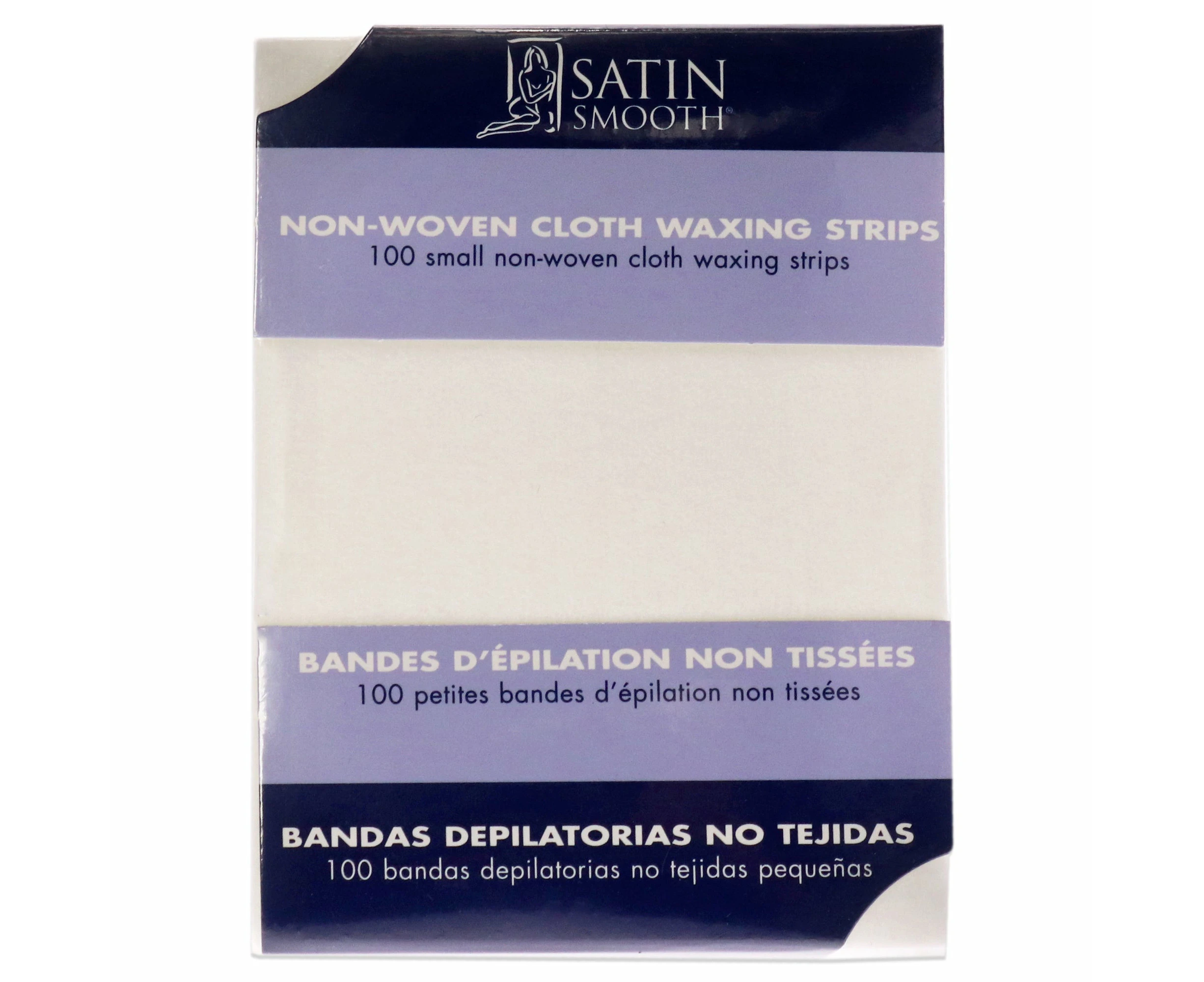 Small Non-Woven Cloth Waxing Strips by Satin Smooth for Women - 100 Pc Strips