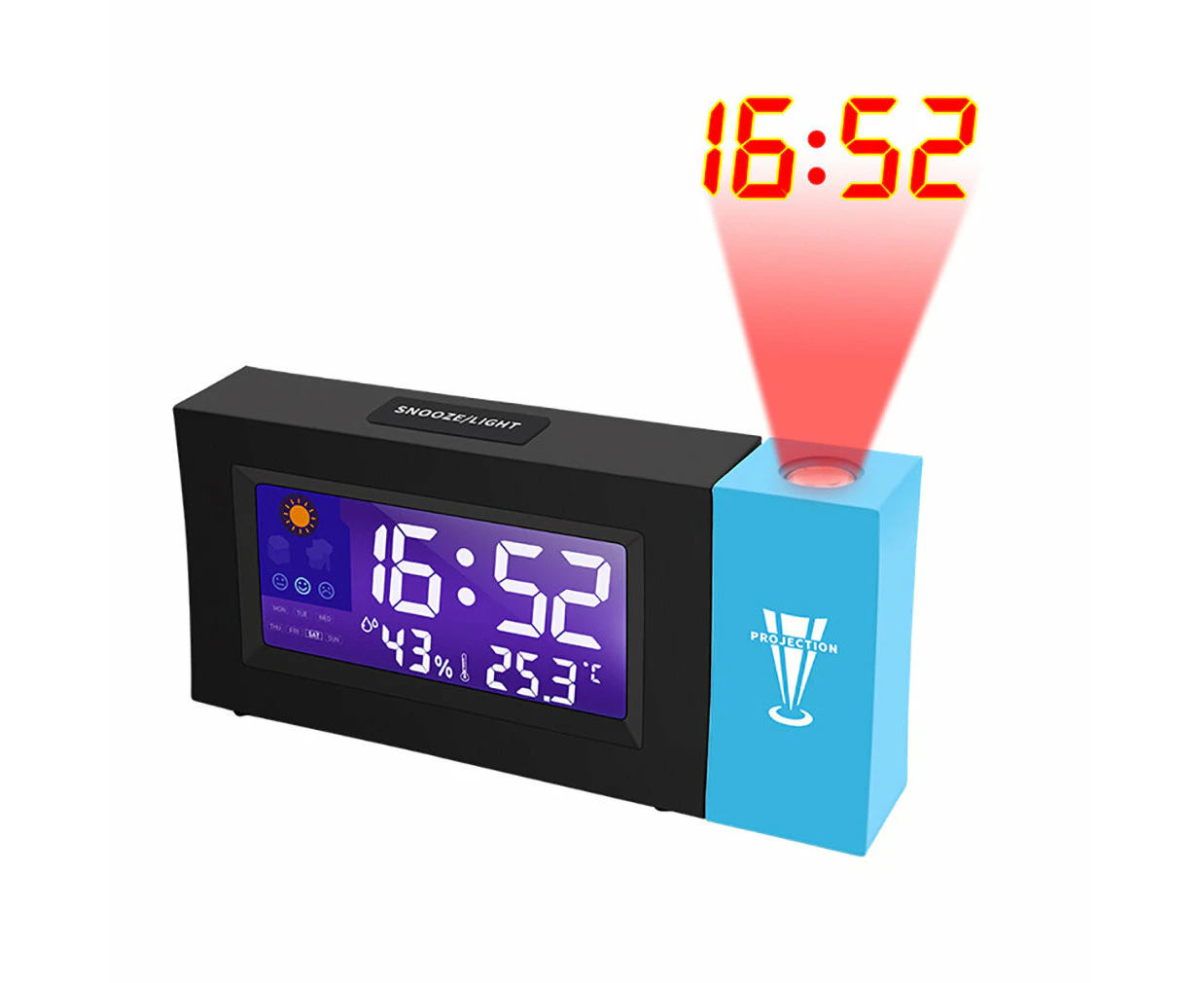 Bakeey Digital Projector Weather Station Alarm Clock Perpetual Calendar Thermo-hygrometer Electronic Lcd Clock Thermometer