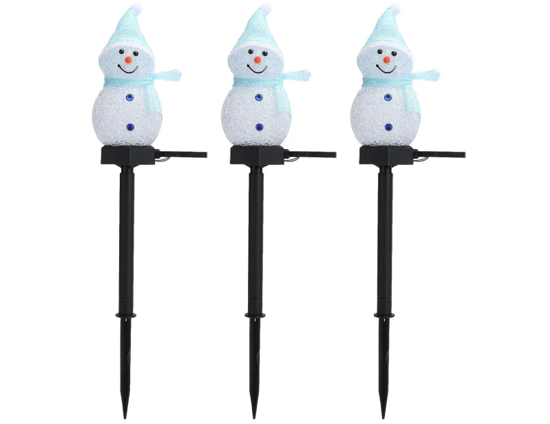 3 Pack Solar Christmas Snowman Lights, Solar Christmas Pathway Lights, Outdoor Christmas Decorations