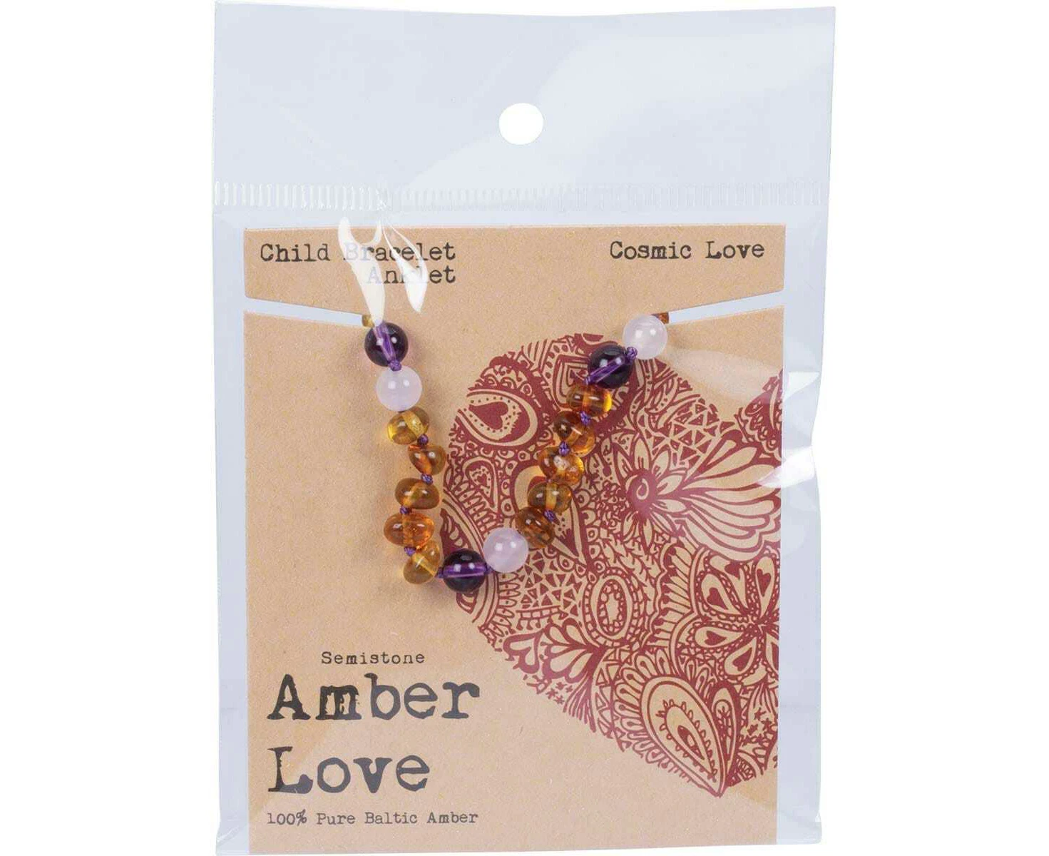 Baltic Amber Children's Bracelet - Cosmic Love 14cm