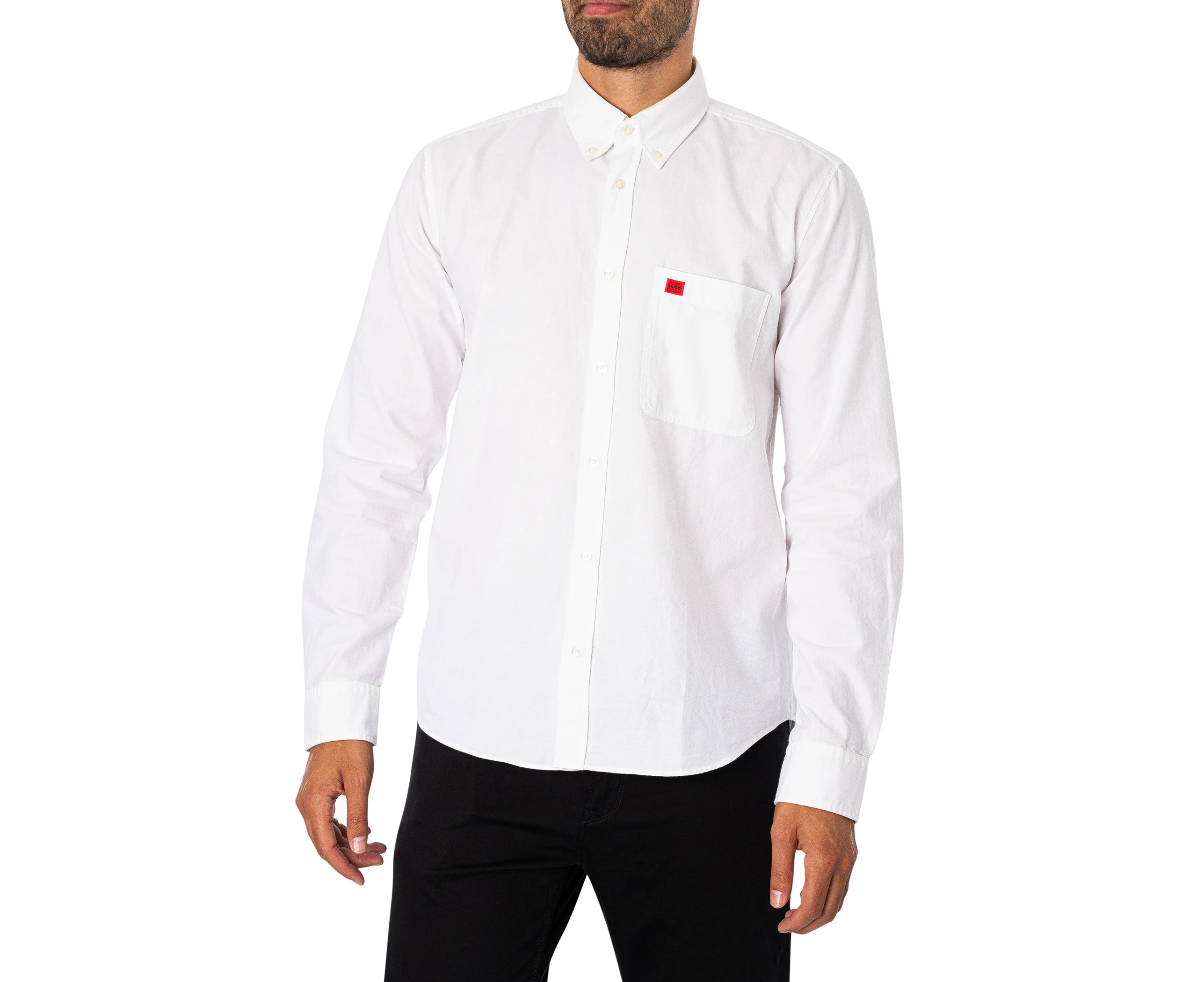 HUGO Men's Evito Slim Shirt - White