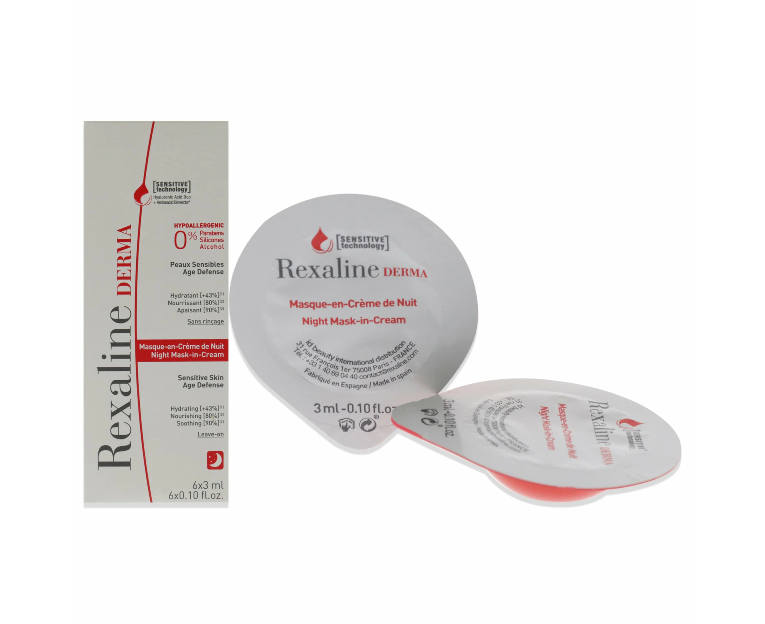 Rexaline Rexaline Derma Night Mask-in-Cream For Unisex 6 x 0.10 oz Cream Variant Size Value 6 x 0.10 oz