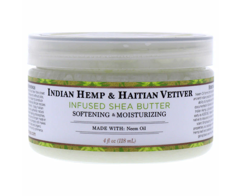 Indian Hemp and Haitian Vetiver Infused Shea Butter by Nubian Heritage for Unisex - 4 oz Moisturizer