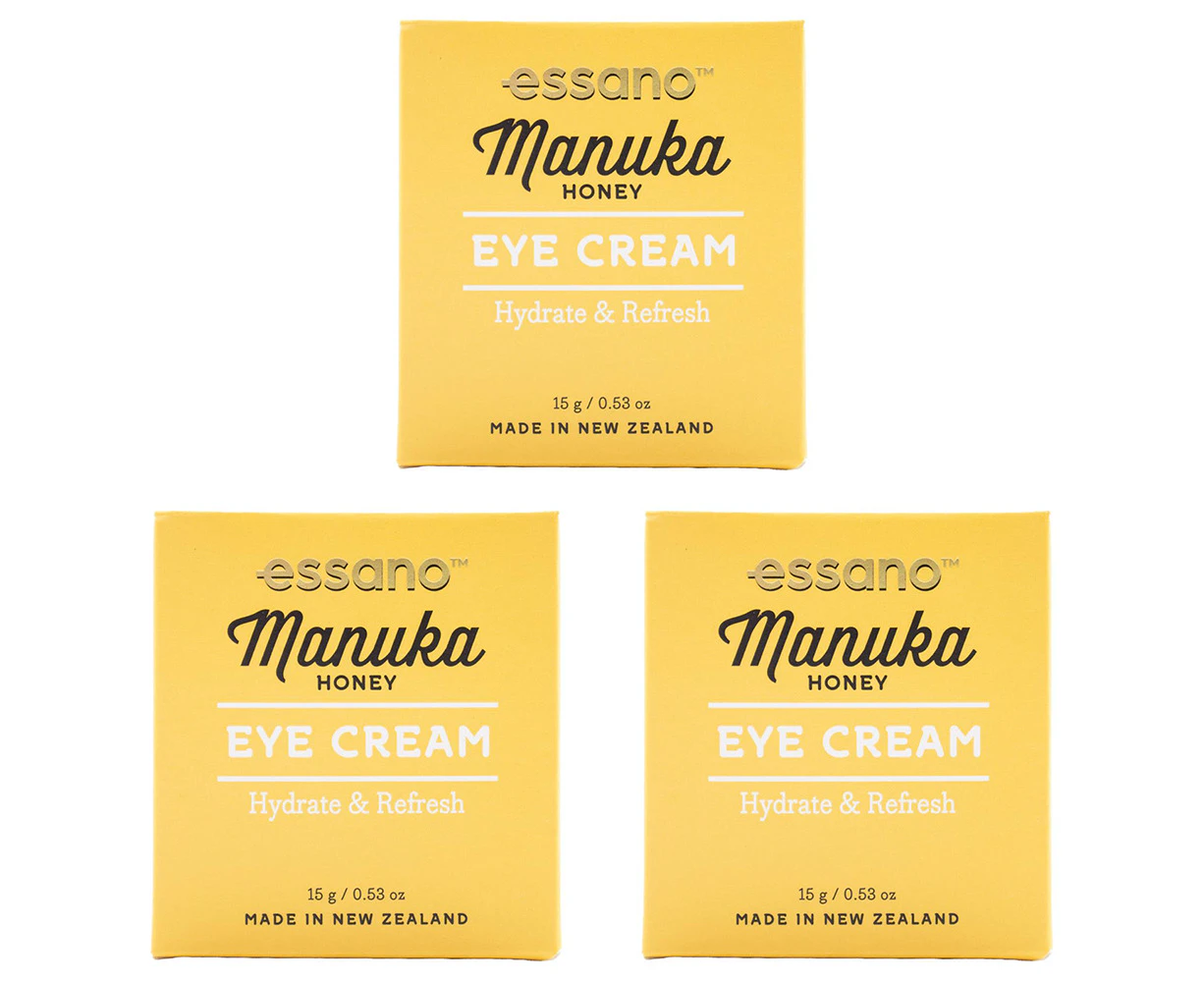 3x Essano Eye Cream Hydrate & Refresh Manuka Honey Skin/Face Women Self Care 15g