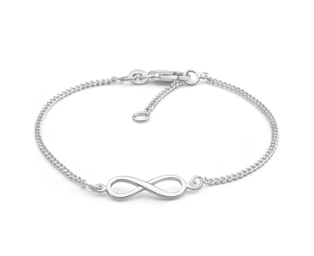 Sterling Silver Fancy Infinity Bracelet 19cm