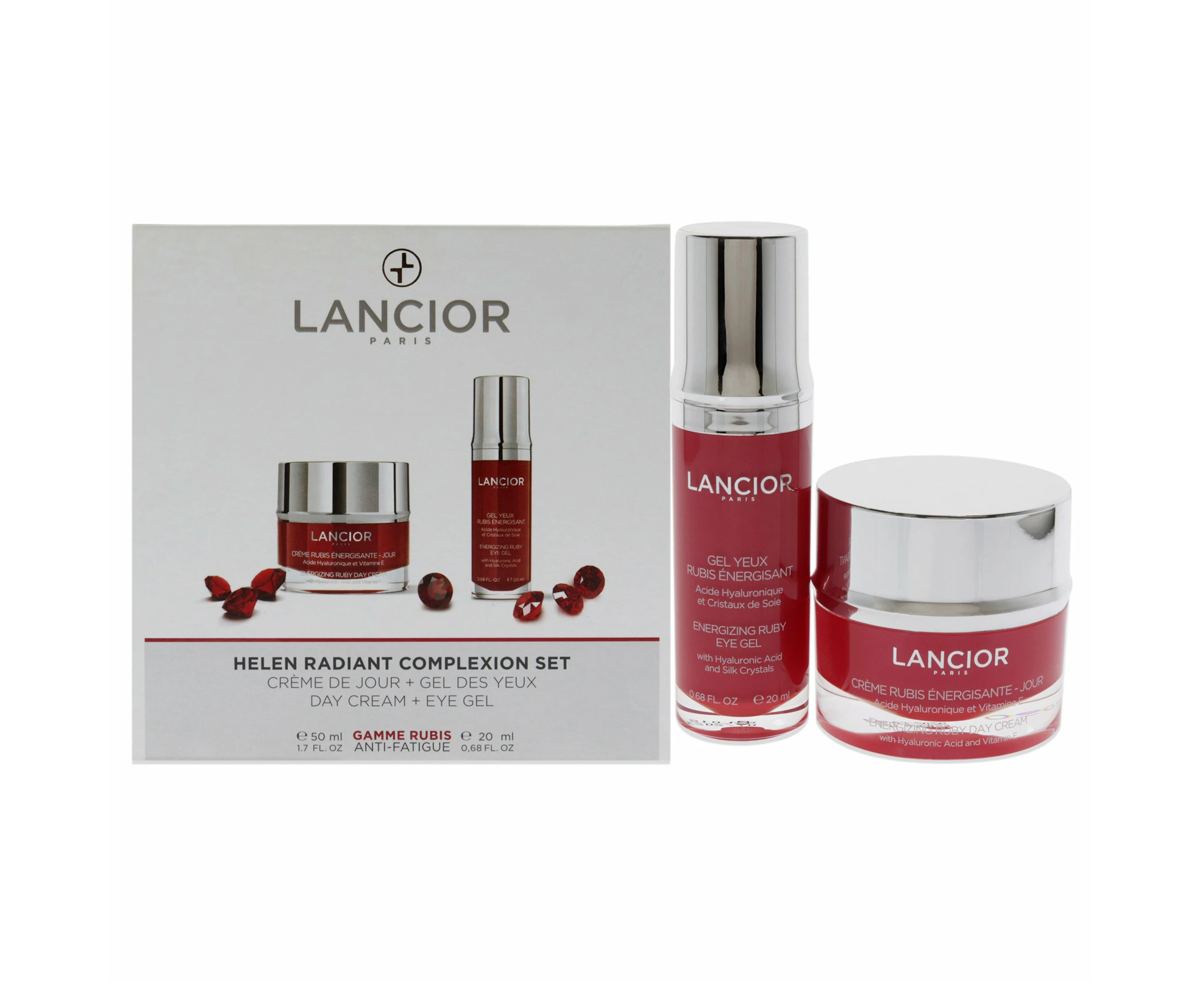 Lancior Helen Radiant Complexion Set For Unisex 2 Pc 1.7oz Energizing Ruby Day Cream, 0.68oz Energizing Ruby Eye Gel Variant Size Value 2 pc