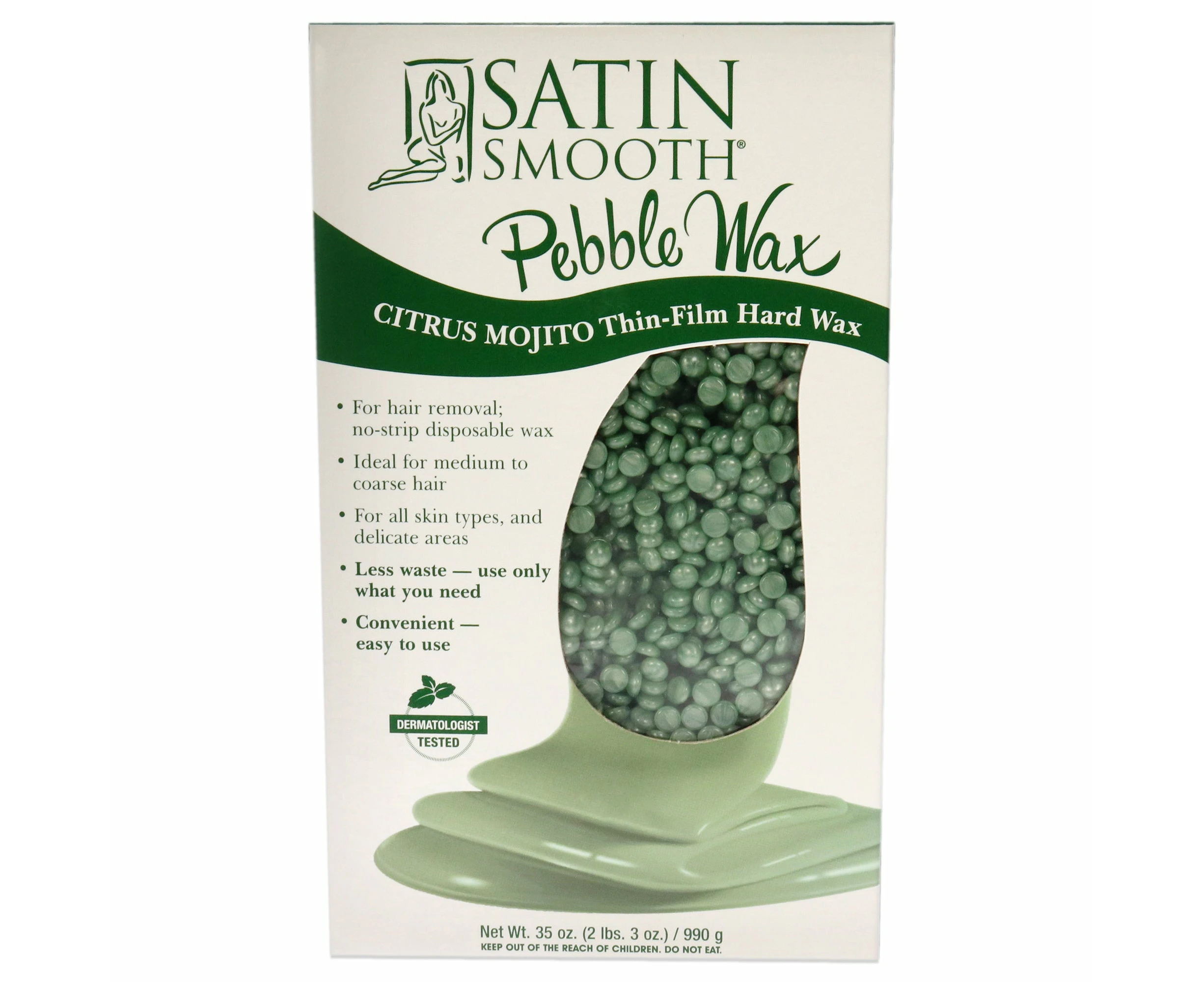 Citrus Mojito Thin Film Hard Wax by Satin Smooth for Women - 35 oz Wax