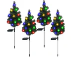 4 Pack Solar Christmas Tree Garden Stake Lights, Solar Christmas Tree Yard Landscape Pathway Lights