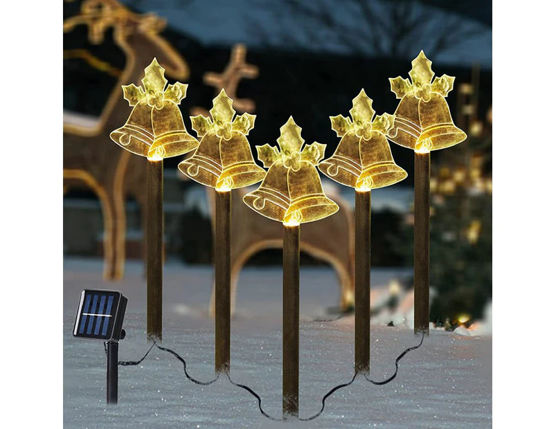 Set of 5 Christmas Decorations, Solar Christmas Stake Lights,  Solar Christmas Landscape Lights