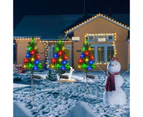 4 Pack Solar Christmas Tree Garden Stake Lights, Solar Christmas Tree Yard Landscape Pathway Lights