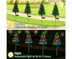 4 Pack Solar Christmas Tree Garden Stake Lights, Solar Christmas Tree Yard Landscape Pathway Lights