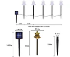 Set of 5 Christmas Decorations, Solar Christmas Stake Lights,  Solar Christmas Landscape Lights