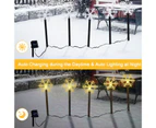 Set of 5 Solar Christmas Snowflake Lights, Christmas Decorations, Solar Christmas Landscape Lights