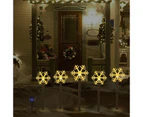 Set of 5 Solar Christmas Snowflake Lights, Christmas Decorations, Solar Christmas Landscape Lights