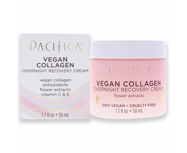 Pacifica Vegan Collagen Overnight Recovery Cream by Pacifica for Unisex - 1.7 oz Cream