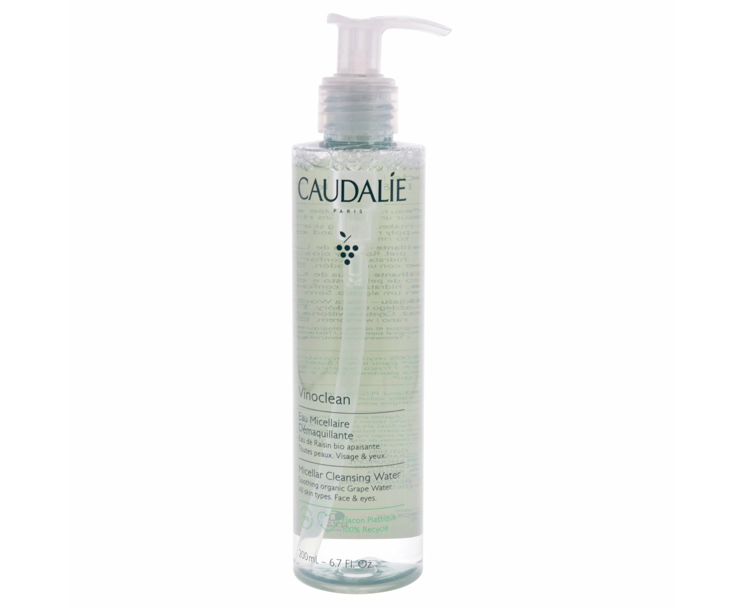 Vinoclean Micellar Cleansing Water by Caudalie for Women - 6.7 oz Cleanser