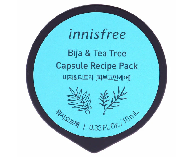 Capsule Recipe Pack Mask - Bija and Tea Tree by Innisfree for Unisex - 0.33 oz Mask