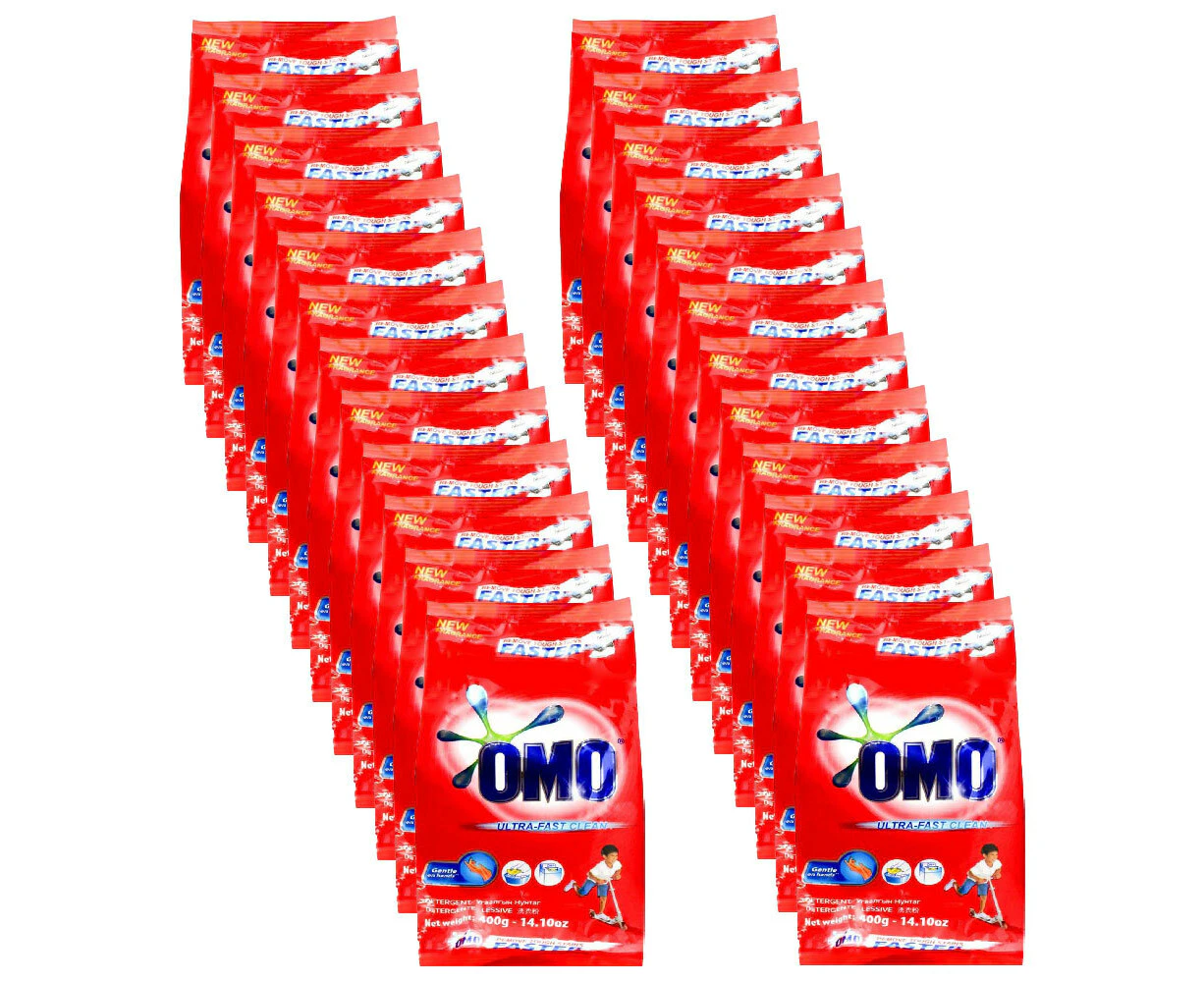 24x Omo Laundry Detergent Powder Ultra Fast Clean Hand Wash & Top Loader 400g