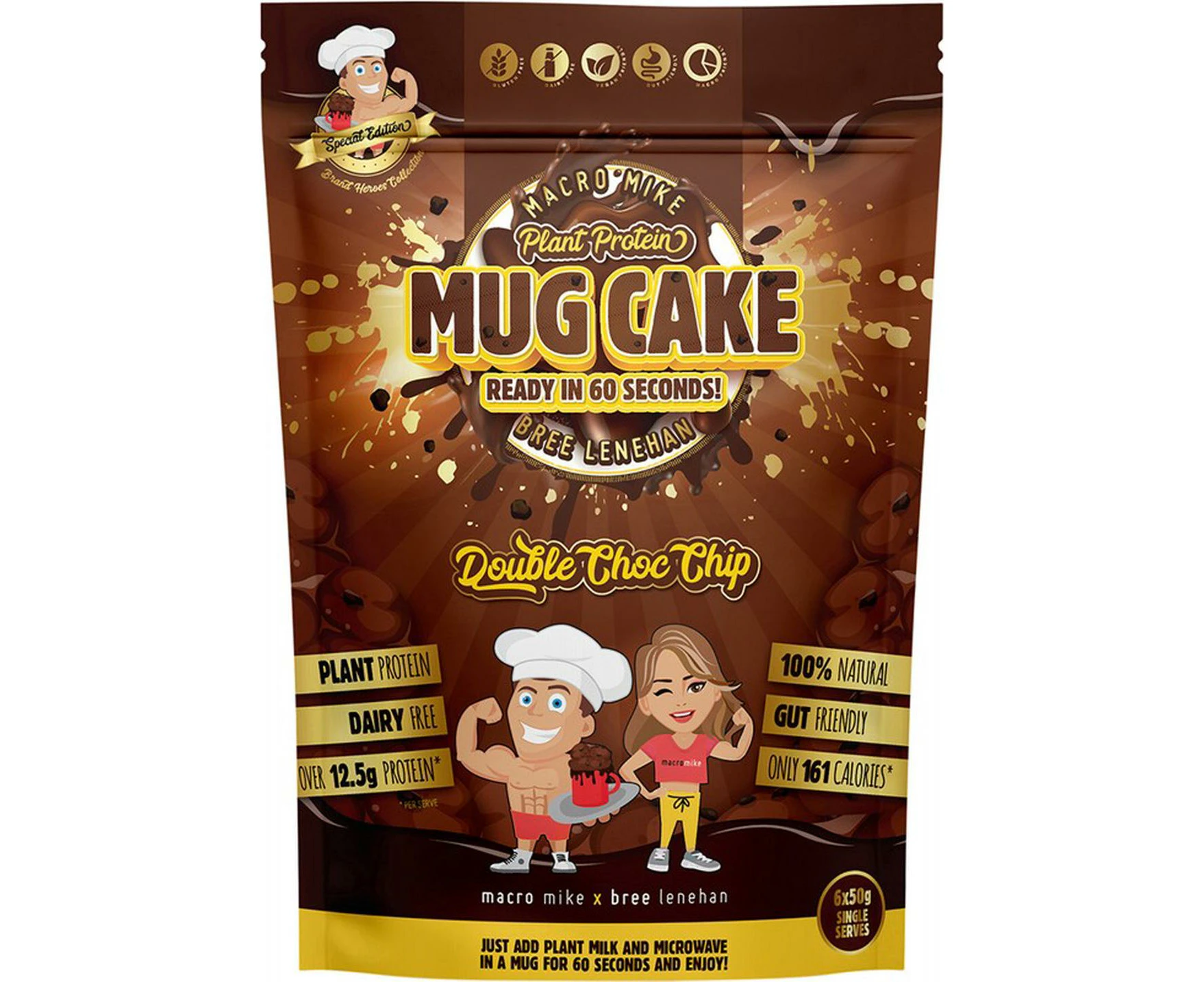 Plant Protein Mug Cake Mix (Double Choc Chip) - 6x50g