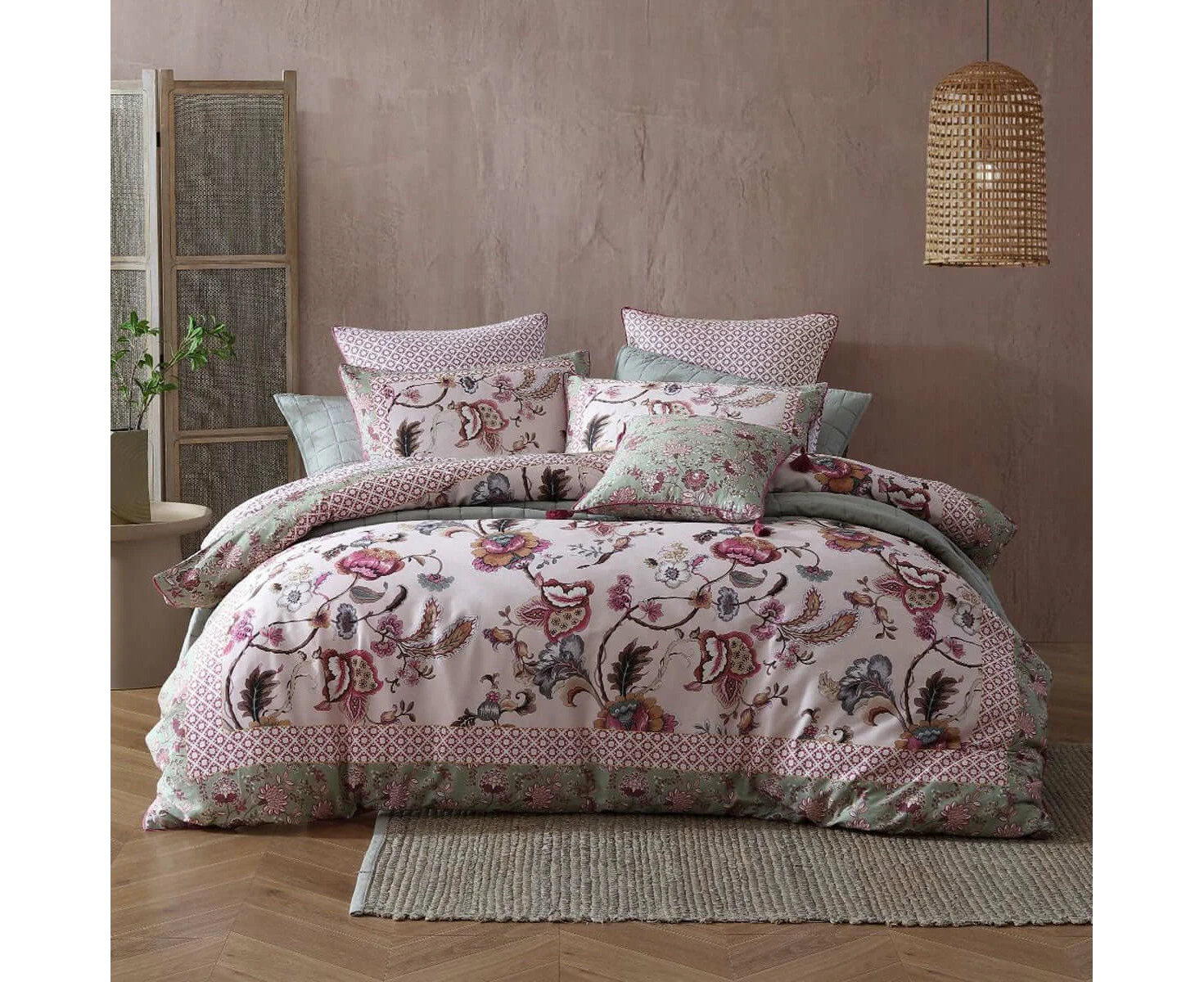 Logan & Mason Lorelai Quilt Cover Set Rose