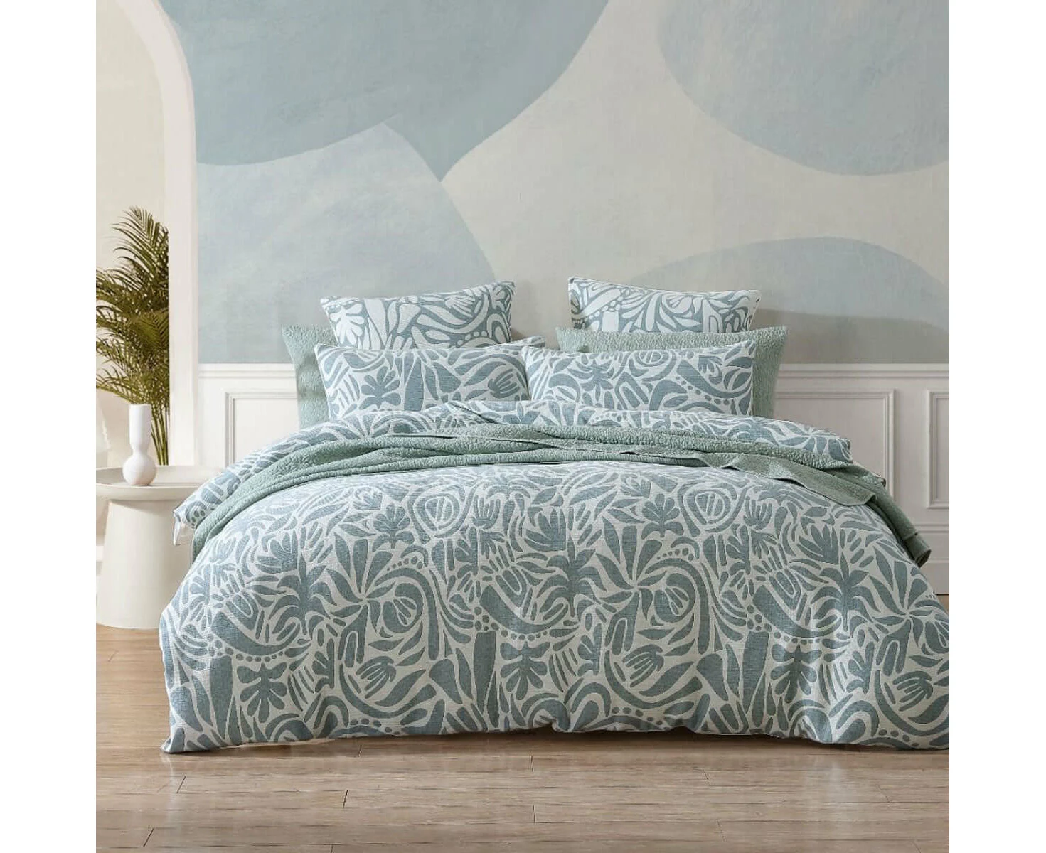 Logan and Mason Platinum Haven Quilt Cover Set Surf