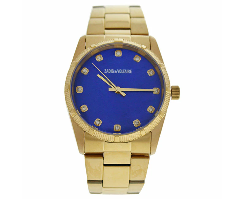 ZVF220 Blue Dial/Gold Stainless Steel Bracelet Watch by Zadig & Voltaire for Unisex - 1 Pc Watch