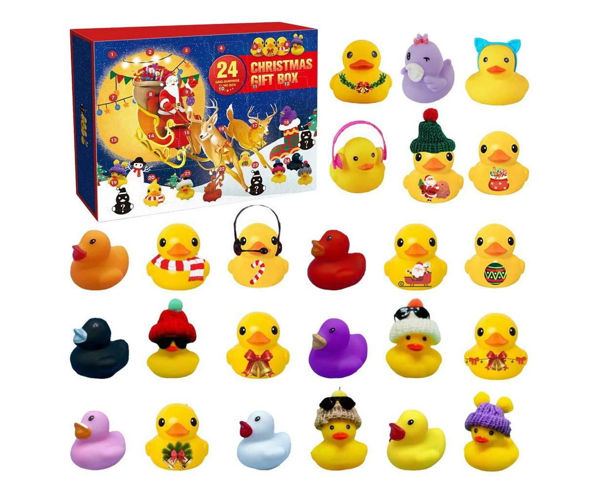 (02)MaxpowerChristmas decoration2024  Advent Calendar Rubber Duck Baby Bath Toys 24 Days Countdown Stress Relief Toy Surprise Gifts For Kids Boys Girls