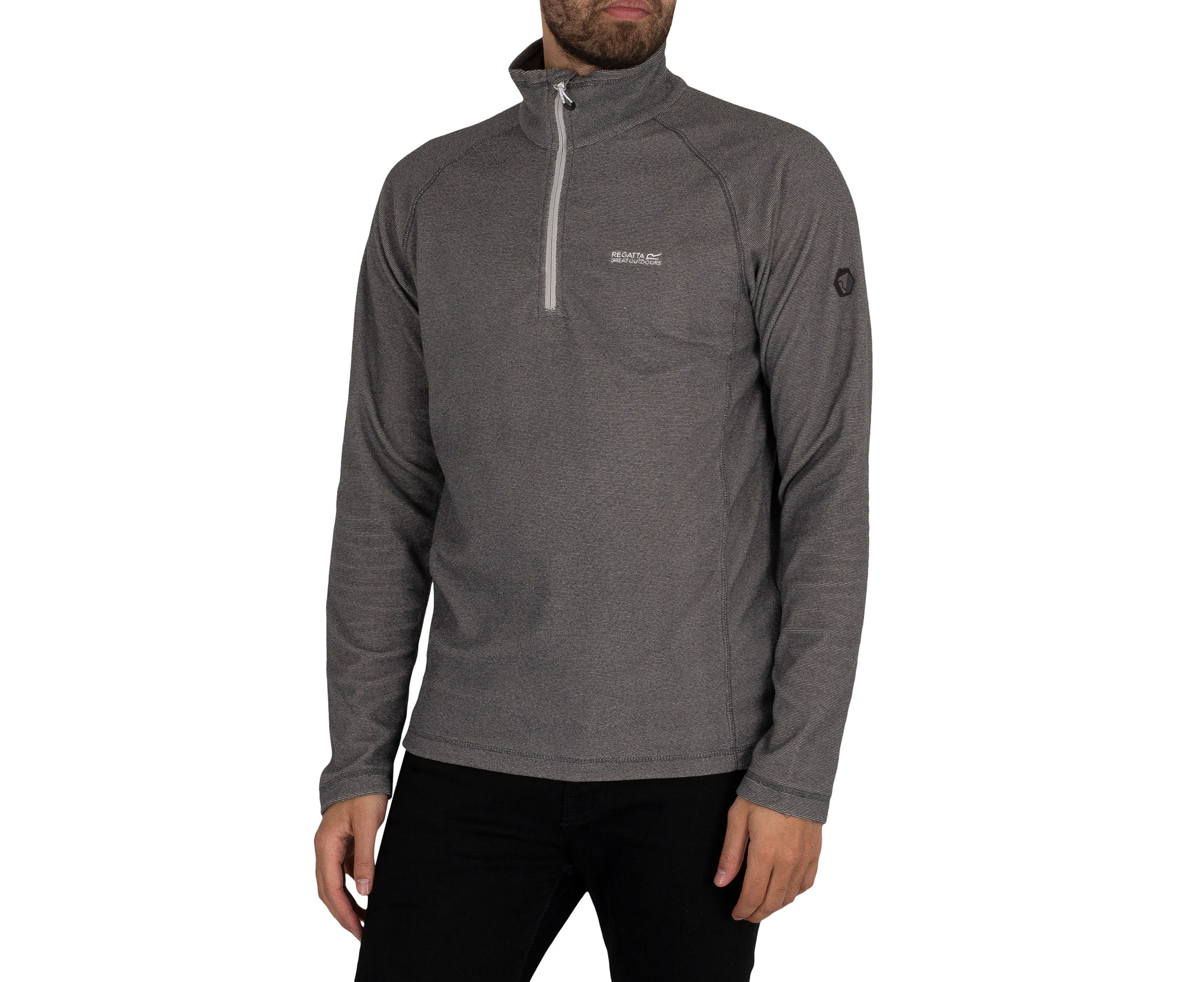 Regatta Men's Montes Lightweight Half Zip Mini Stripe Sweatshirt - Grey