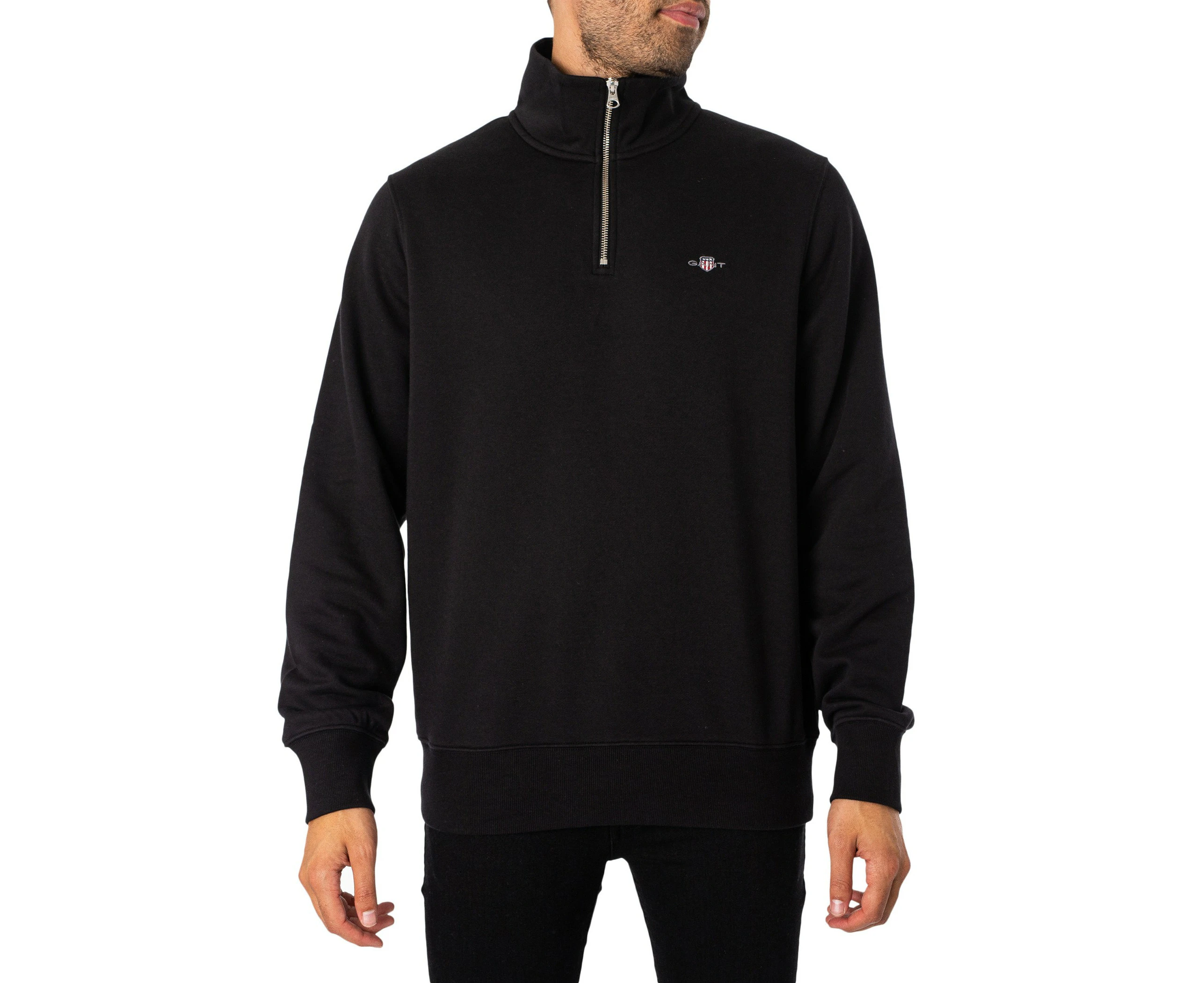 GANT Men's Regular Shield Zip Sweatshirt - Black