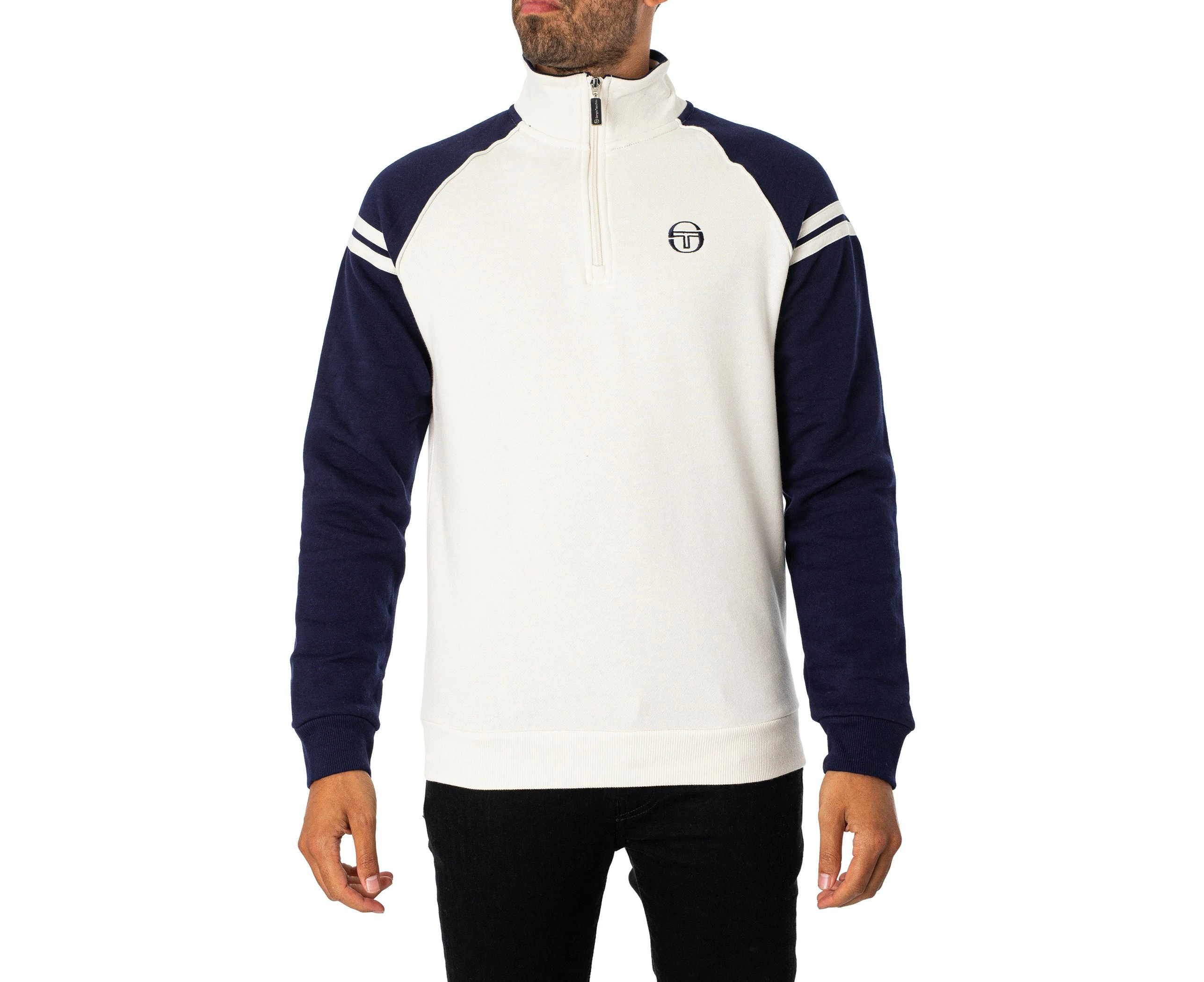 Sergio Tacchini Men's Ascot Half Zip Sweatshirt - White