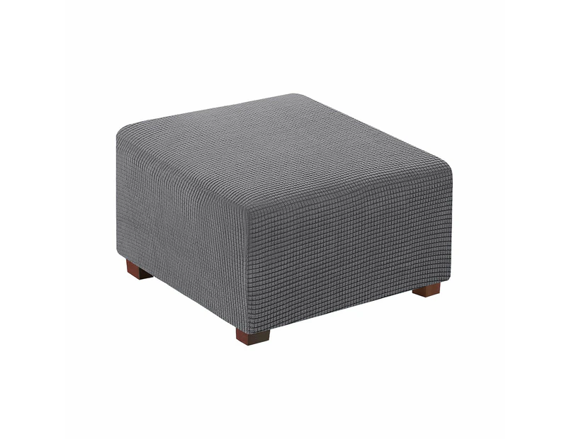 COMFEYA Square Ottoman Cover Premium Furniture Protector with Elastic Bottom - grey