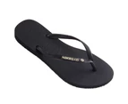 Havaianas Slim Metal Logo Crystal Thong