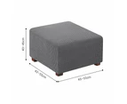 COMFEYA Square Ottoman Cover Premium Furniture Protector with Elastic Bottom - grey