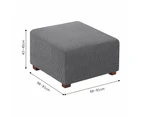 COMFEYA Square Ottoman Cover Premium Furniture Protector with Elastic Bottom - grey