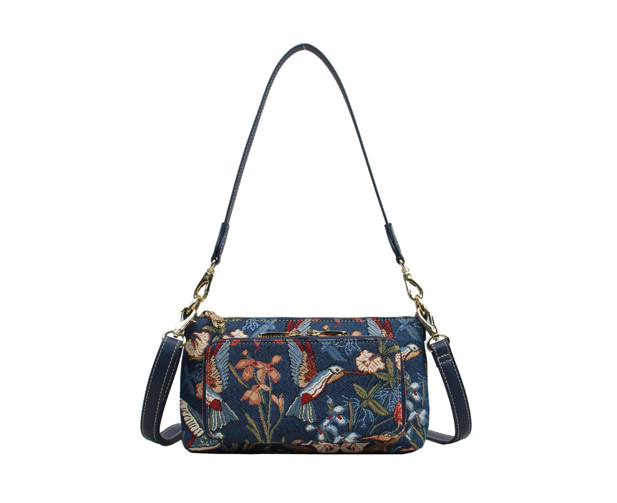 Henney Bear Blue Hummingbird Crossbody Shoulder Bag