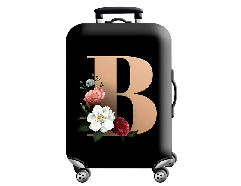 Travel Suitcase Protective Covers Thick Elastic Luggage Cover Protector for 19"-32"Baggage Travel Bag Case Gold Letter Printed-B