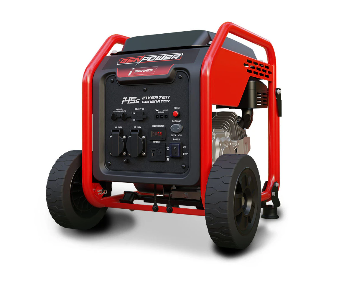 GENPOWER Inverter Generator Portable Petrol 3.5kW Max Pure Sine Wave Camping Power Station Wheels