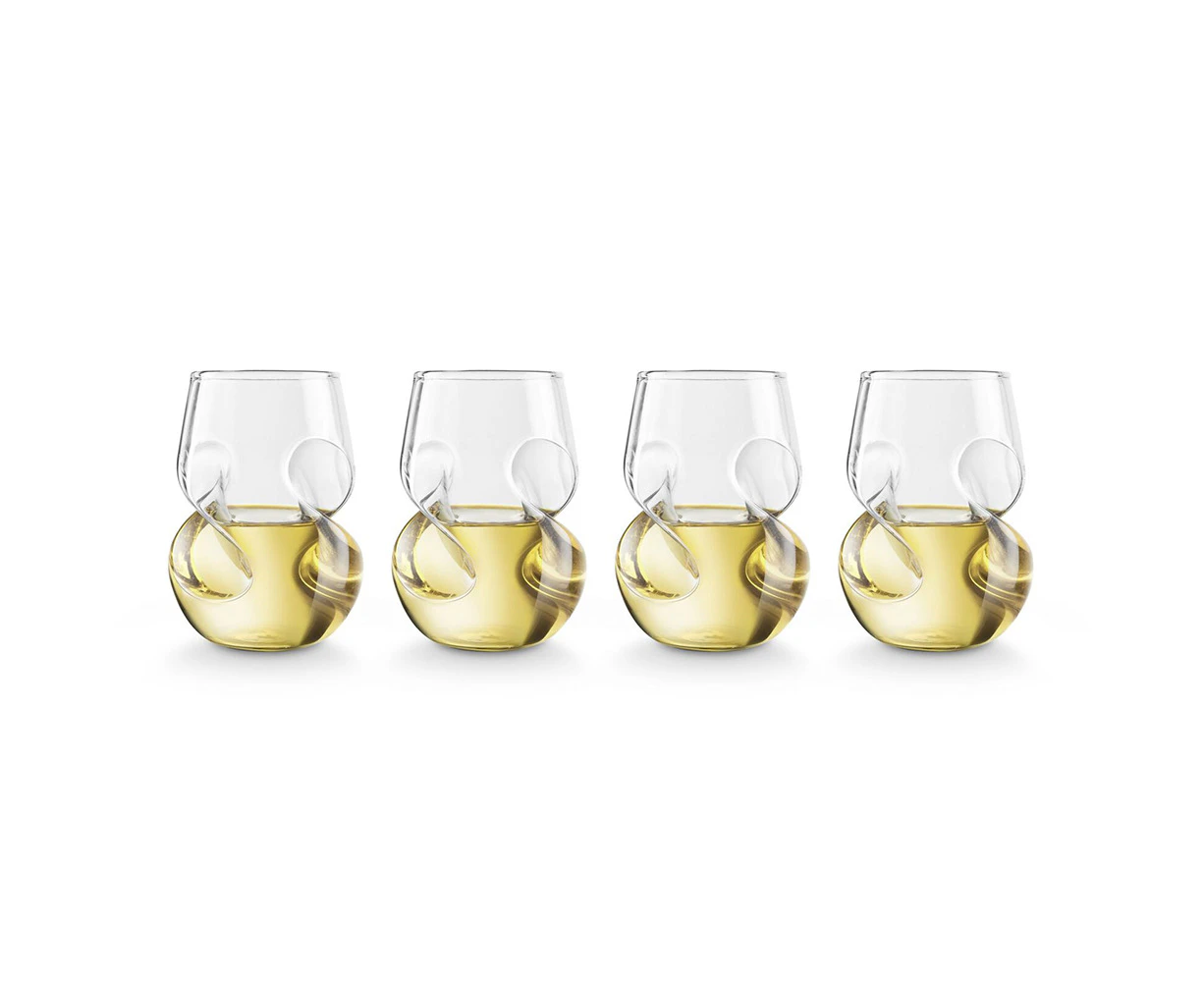 4pc Final Touch 266ml Hand Crafted Conundrum White Wine Stemless Glass Drinkware